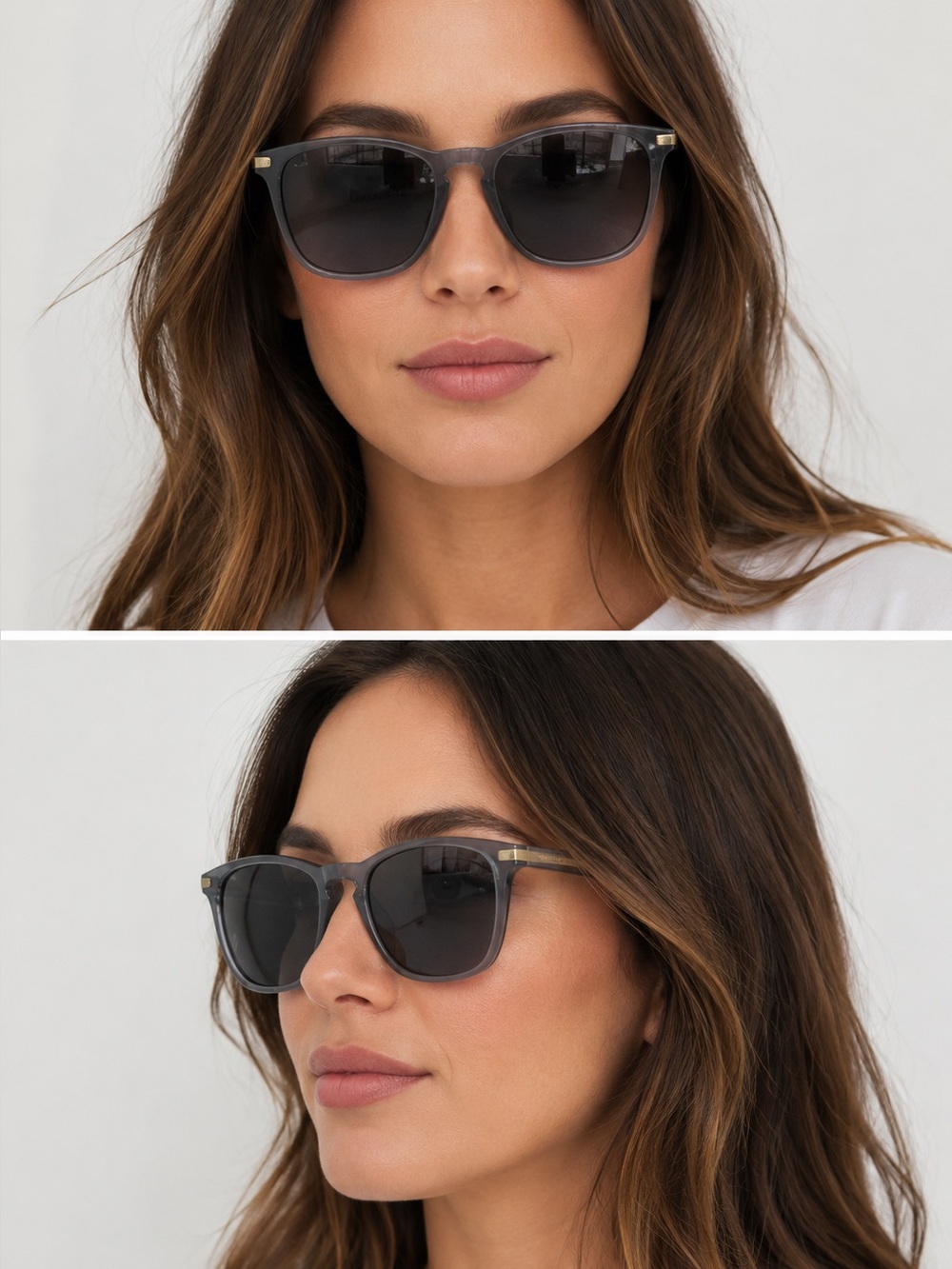 Ray-Ban Transparent Gray Frame Sunglasses with Dark Lenses
